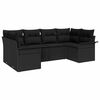 vidaXL Garden Sofa Set with Cushion 6 pcs Black Poly rattan