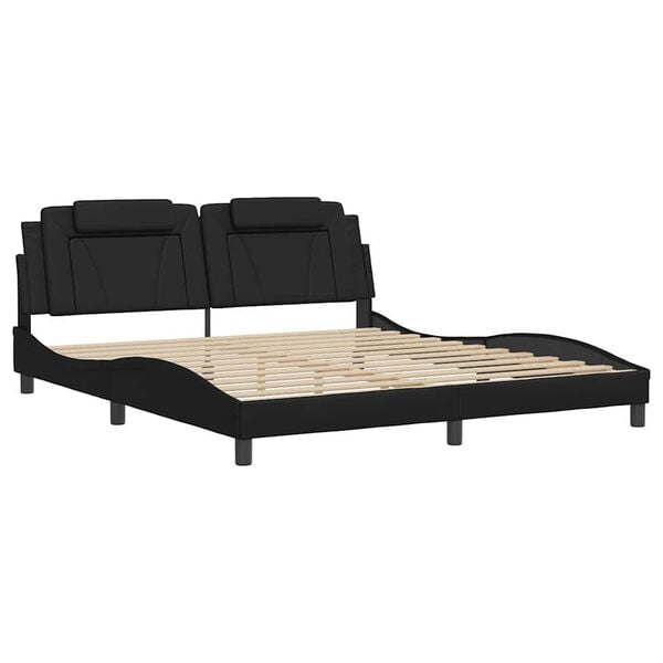 vidaXL Bed Frame "Viana" without Mattress Black 180x200 cm King Faux Leather