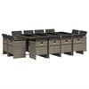vidaXL 13 Piece Garden Dining Set with Cushions Grey Poly Rattan