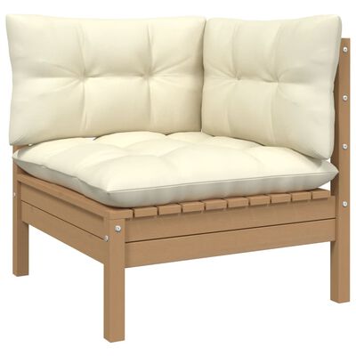 vidaXL 3 Piece Garden Lounge Set with Cushions Solid Wood Pine