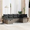vidaXL Garden Sofa Set with Cushion 6 pcs Grey Poly rattan