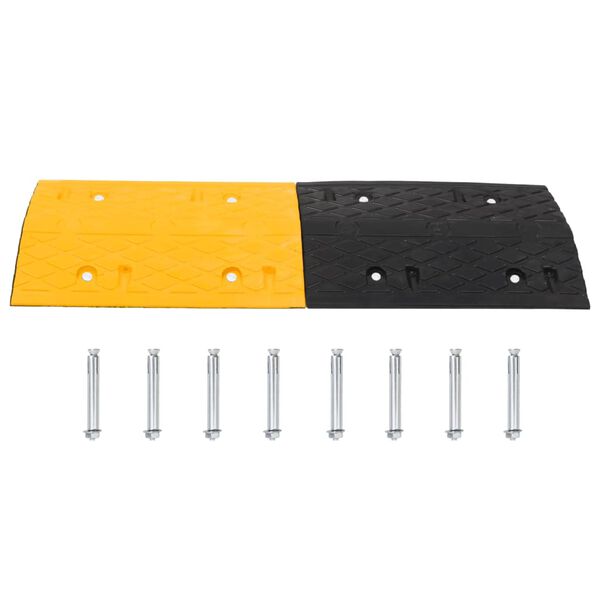 vidaXL Speed Hump 4 pcs Yellow&Black 97x32.5x4 cm Rubber