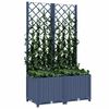 vidaXL Garden Planter with Trellis Blue Grey 80x40x136 cm PP