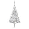 vidaXL Artificial Pre-lit Christmas Tree with Ball Set Silver 240 cm PET