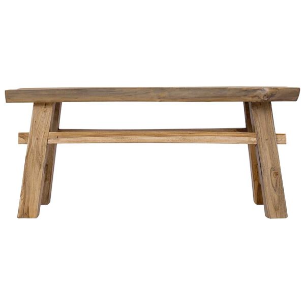 vidaXL Bench Mixed Recycled Wood and Solid Teak 100x28x43 cm