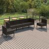 vidaXL 6 Piece Garden Lounge Set with Cushions Poly Rattan Black
