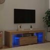vidaXL TV Cabinet with LED Lights Sonoma Oak 120x35x40 cm