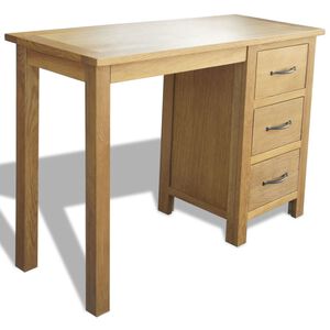 vidaXL Desk | Oak | Solid Oak Wood | Medium | Desk | Rectangular | Traditional