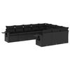 vidaXL 10 Piece Garden Sofa Set with Cushions Black Poly Rattan