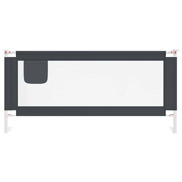 vidaXL Toddler Safety Bed Rail Dark Grey 200x25 cm Fabric