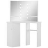 vidaXL Corner Dressing Table Make-up Table with LED Light White
