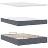 vidaXL Ottoman Bed with Mattresses & LEDs Dark Grey Queen Velvet