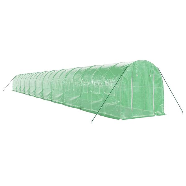 vidaXL Greenhouse with Steel Frame Green 44 m&sup2; 22x2x2 m
