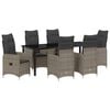 vidaXL Garden Dining Set 7 pcs Grey Poly Rattan