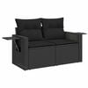 vidaXL Garden Sofa Set Height-Adjustable 12 pcs Black Poly Rattan