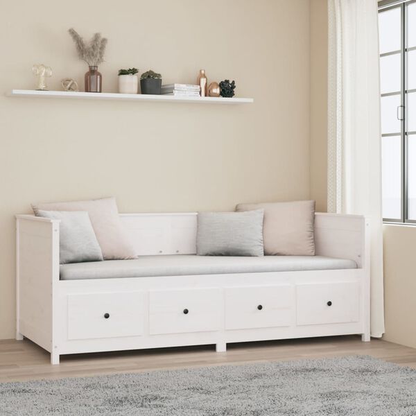 vidaXL Day Bed without Mattress White 80x200 cm Solid Wood Pine