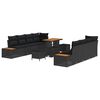 vidaXL Garden Sofa Set 11 pcs 10-Seater Black
