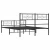 vidaXL Metal Bed Frame without Mattress with Footboard Black 135x190cm