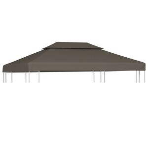 vidaXL 2-Tier Gazebo Top Cover 310 g/m&sup2; 4x3 m Taupe