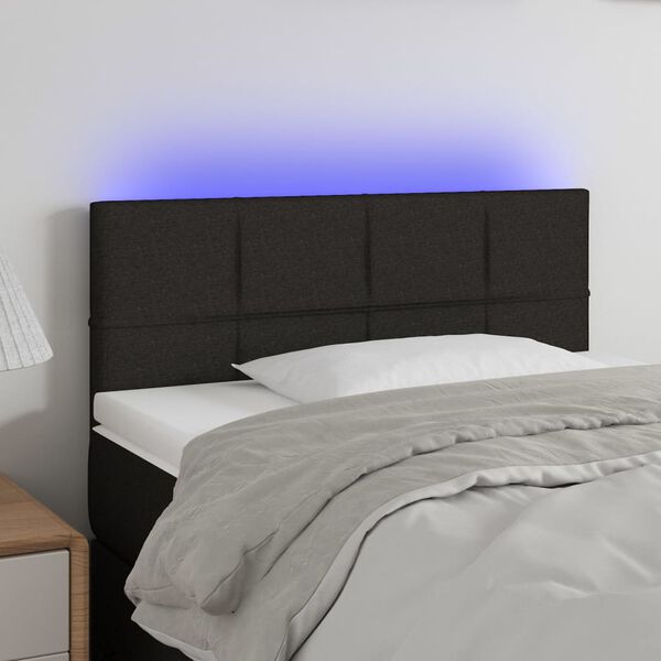 vidaXL LED Headboard Black 100 cm Fabric