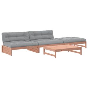 vidaXL 4 Piece Garden Lounge Set with Cushions Solid Wood Douglas