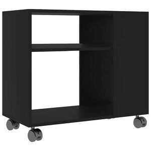 vidaXL Side Table | Black | Engineered wood | 70x35x55 cm | Rollable