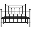 vidaXL Metal Bed Frame without Mattress with Footboard Black 107x203cm