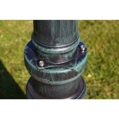 vidaXL Garden Light Post 2-arms 230 cm Dark Green/Black Aluminium