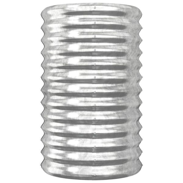 vidaXL Garden Planter Galvanised Steel 40x40x68 cm Silver