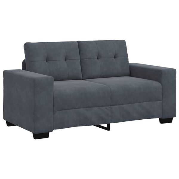 vidaXL Loveseat Sofa Dark Grey 160x77x82 cm Velvet