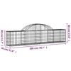 vidaXL Arched Gabion Baskets 10 pcs 200x30x40/60 cm Galvanised Iron