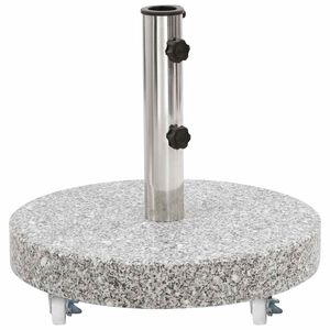 vidaXL Parasol Base | Grey | Granite and stainless steel | Medium