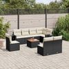 vidaXL 9 Piece Garden Sofa Set with Cushions Black Poly Rattan