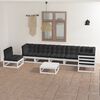 vidaXL 8 Piece Garden Lounge Set with Cushions Solid Pinewood