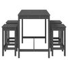 vidaXL 5 Piece Garden Bar Set Grey Solid Wood Pine