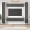 vidaXL 6 Piece TV Cabinet Set High Gloss Grey Engineered Wood