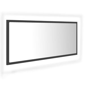 vidaXL Mirror | Grey | Engineered wood, acrylic | 100x8.5x37 cm | Lights