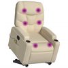 vidaXL Stand up Massage Recliner Chair Cream Fabric