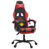 vidaXL Swivel Gaming Chair with Footrest Black&Red Faux Leather