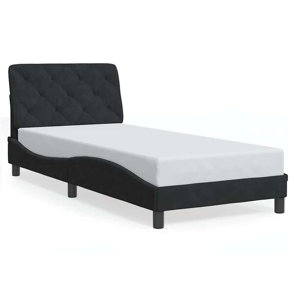 vidaXL Bed Frame without Mattress Black 90x190 cm Velvet