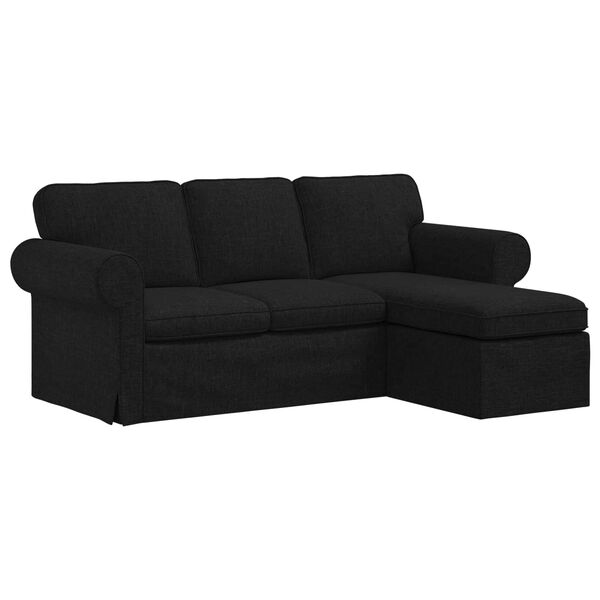 vidaXL Sofa Black 195 x 138 x 80 cm Fabric
