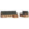 vidaXL Outdoor Sofa Set 7 pcs Natural and Anthracite Solid Acacia Wood