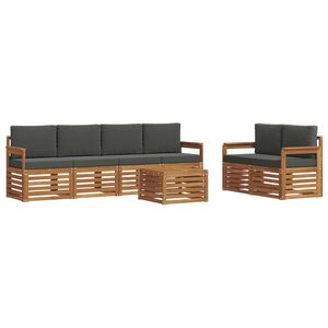 vidaXL Outdoor Sofa Set 7 pcs Natural and Anthracite Solid Acacia Wood