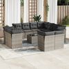 vidaXL 12 Piece Garden Sofa Set with Cushions Grey Poly Rattan