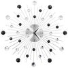 vidaXL Wall Clock | Silver and black | Aluminium frame with acrylic beads