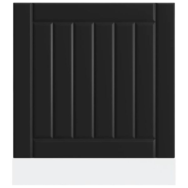 vidaXL Dishwasher Panel Lucca Black Engineered Wood