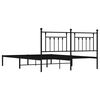 vidaXL Metal Bed Frame without Mattress with Headboard Black 180x200cm