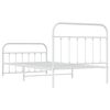 vidaXL Metal Bed Frame without Mattress with Footboard White 107x203cm
