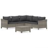 vidaXL 6 Piece Garden Lounge Set with Cushions Grey Poly Rattan
