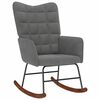 vidaXL Rocking Chair with Stool Dark Grey Velvet